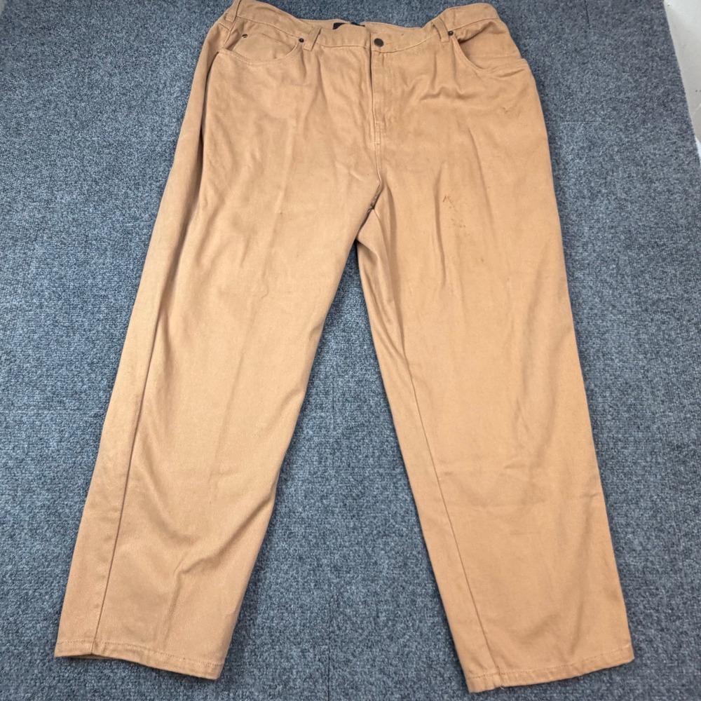 VTG Bill Blass Woman 20W‎ 40x28 Jeans Tan Camel Easy Fit Straight Leg Short NEW